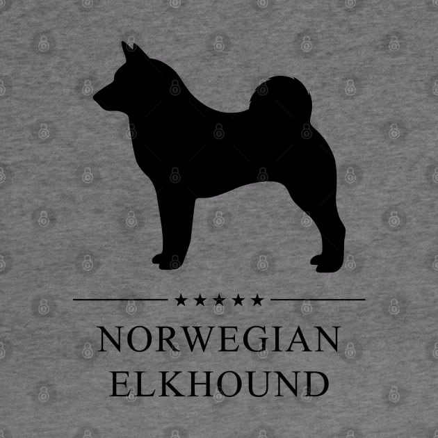 Norwegian Elkhound Black Silhouette by millersye